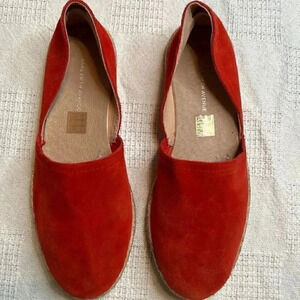 Saks Fifth Avenue red leather suede flats size 38 (7)